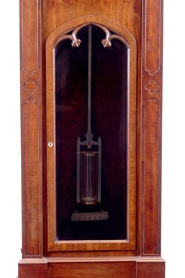 Lot 65 - ATT. JAMES CONDLIFF  A SUPERB FIDDLE BACK AND FIGURED MAHOGANY GOTHIC REGULATOR LONGCASE CLOCK IN THE MANNER OF THOMAS HOPE