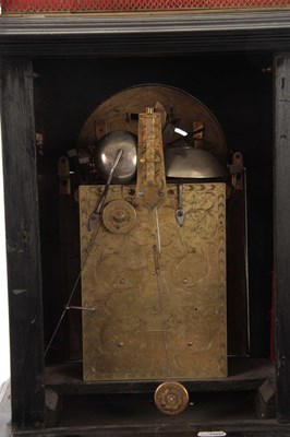 Lot 84 - CLAUDIUS DU CHESNE, LONDON  A FINE EARLY 18TH CENTURY EBONISED MOONPHASE BRACKET CLOCK