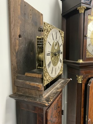 Lot 76 - ROBERT BROWNE CHELMSFORD. A WILLIAM & MARY WALNUT & MARQUETRY PANELLED LONGCASE CLOCK