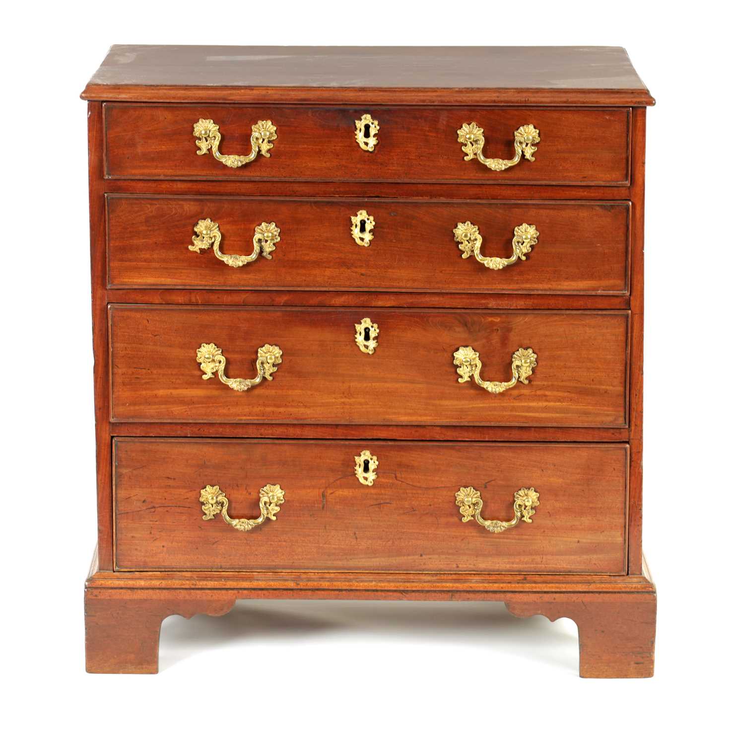 Lot 1066 - A GOOD EARLY GEORGE III MAHOGANY SMALL CHEST
