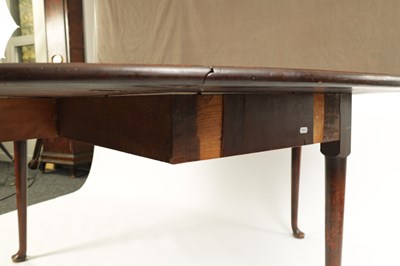 Lot 800 - A RARE GEORGE II UNUSUALLY LARGE CIRCULAR MAHOGANY DROP LEAF DINING TABLE