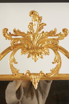 Lot 780 - A GOOD PAIR OF GEORGE III CHIPPENDALE DESIGN CARVED GILT GESSO  HANGING MIRRORS