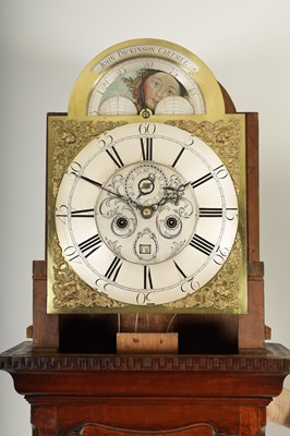 Lot 584 - JOHN DICKINSON, CARTMEL. AN EARLY GEORGE III WALNUT EIGHT-DAY LONGCASE CLOCK