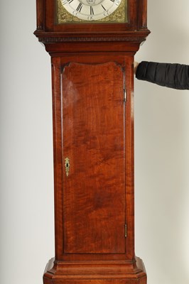 Lot 584 - JOHN DICKINSON, CARTMEL. AN EARLY GEORGE III WALNUT EIGHT-DAY LONGCASE CLOCK