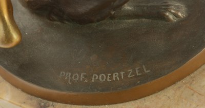 Lot 420 - PROFESSOR OTTO POERTZEL (1876-1963) A STYLISH ART DECO FIGURAL BRONZE SCULPTURE