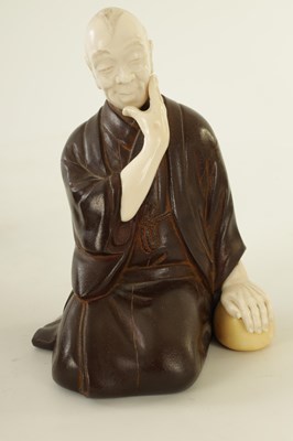 Lot 152 - A JAPANESE MEIJI PERIOD BRONZE AND IVORY FIGURAL GROUP OF THREE ELDERS PLAYING GO & GO BANG GAME