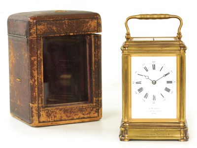 Lot 518 - DROCOURT, PARIS. A LATE 19TH CENTURY FRENCH GORGE CASE GRAND SONNERIE REPEATING CARRIAGE CLOCK