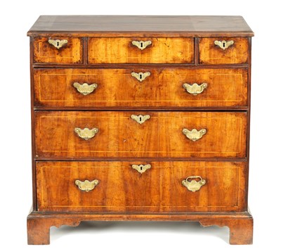 Lot 723 - AN EARLY 18TH CENTURY BOXWOOD STRUNG WALNUT CHEST