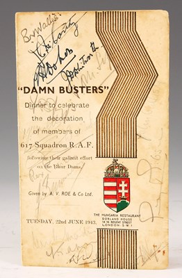 Lot 478 - A RARE WORLD WAR II AUTOGRAPHED 'DAM BUSTERS'...