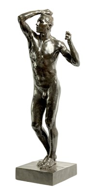 Lot 422 - AUGUSTE RODIN 1840-1917. A LARGE PATINATED BRONZE SCULPTURE 'THE AGE OF BRONZE'