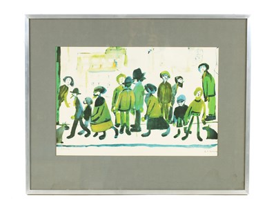 Lot 485 - A.R.R. LAURENCE STEPHEN LOWRY (1887-1976) SIGNED PRINT 'PEOPLE STANDING ABOUT'