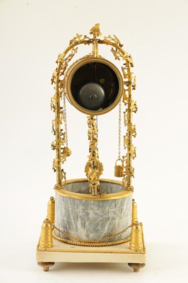 Lot 625 - JACQUES THOMAS BREANT, PARIS. AN UNUSUAL LATE 18TH CENTURY ORMOLU, GREY AND WHITE MARBLE MANTEL CLOCK