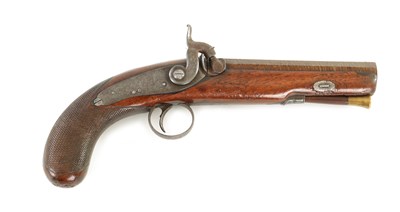 Lot 274 - COOK, BATH. A MID 19TH CENTURY PERCUSSION TRAVELLING PISTOL