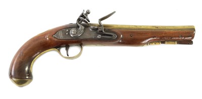 Lot 281 - WHEELER. AN 18TH CENTURY FLINTLOCK HOLSTER PISTOL