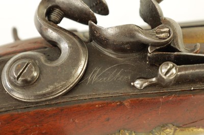 Lot 287 - WALLIS. AN EARLY 19TH CENTURY FLINTLOCK COACHING BLUNDERBUSS WITH OVER FLICK BAYONET