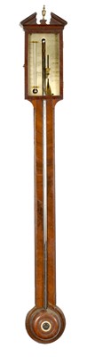 Lot 629 - JAS. GATTY, 132 HOLBORN, LONDON. A GEORGE III MAHOGANY STICK BAROMETER