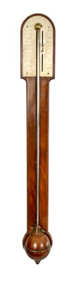 Lot 628 - NAIRNE & BLUNT, LONDON. A LATE GEORGIAN MAHOGANY STICK BAROMETER