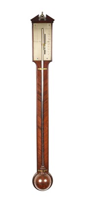 Lot 536 - DOWNES, YARMOUTH.  A LATE GEORGIAN MAHOGANY STICK BAROMETER