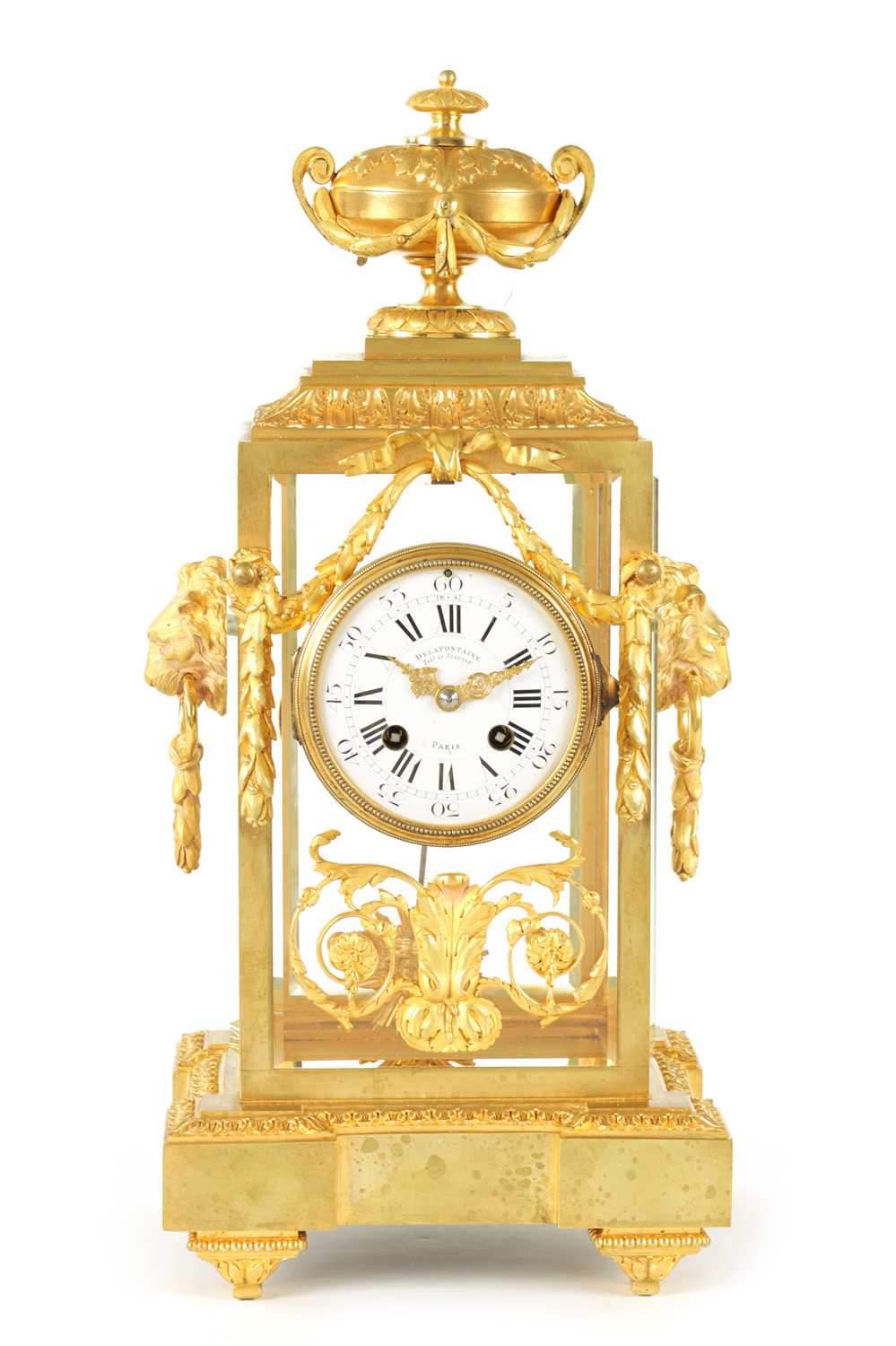 Lot 587 - DELAFONTAINE, PARIS. A 19TH CENTURY FRENCH ORMOLU FOUR GLASS MANTEL CLOCK