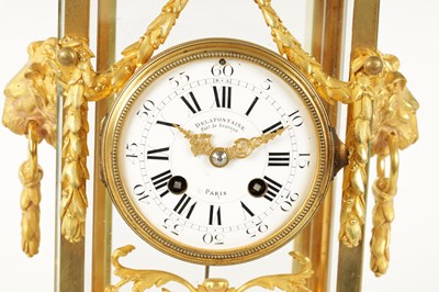 Lot 587 - DELAFONTAINE, PARIS. A 19TH CENTURY FRENCH ORMOLU FOUR GLASS MANTEL CLOCK