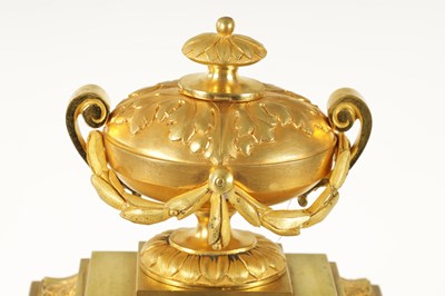 Lot 587 - DELAFONTAINE, PARIS. A 19TH CENTURY FRENCH ORMOLU FOUR GLASS MANTEL CLOCK