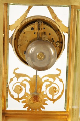 Lot 587 - DELAFONTAINE, PARIS. A 19TH CENTURY FRENCH ORMOLU FOUR GLASS MANTEL CLOCK