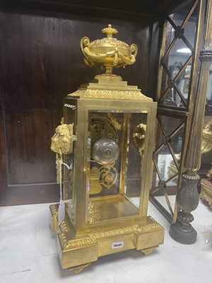 Lot 587 - DELAFONTAINE, PARIS. A 19TH CENTURY FRENCH ORMOLU FOUR GLASS MANTEL CLOCK