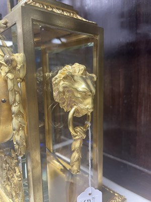 Lot 587 - DELAFONTAINE, PARIS. A 19TH CENTURY FRENCH ORMOLU FOUR GLASS MANTEL CLOCK
