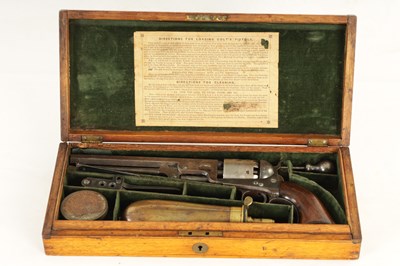 Lot 285 - A CASED COLT MODEL 1851 LONDON NAVY PERCUSSION REVOLVER.