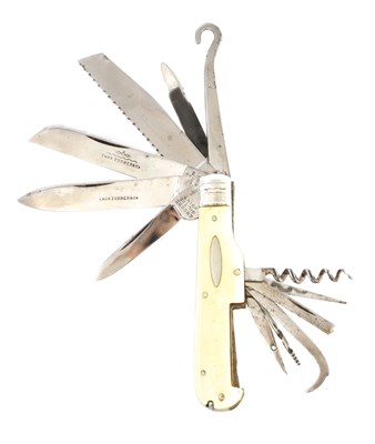 Lot 251 - A 19TH CENTURY MULTI BLADE PENKNIFE BY THOMAS TURNER & CO.