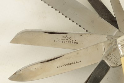 Lot 251 - A 19TH CENTURY MULTI BLADE PENKNIFE BY THOMAS TURNER & CO.