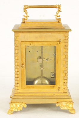Lot 693 - JOSIAH SMITH, YORK STREET, CITY ROAD, LONDON.A.D. 1850. A MID 19TH CENTURY ENGLISH CARRIAGE STYLE FUSEE MANTEL CLOCK