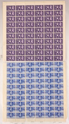 Lot 479 - A FULL SHEET OF GEORGE VI 3d VIOLET STAMPS 
...