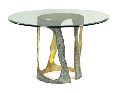 Lot 747 - A LATE 20TH CENTURY BRONZE AND GLASS COFFEE TABLE BY WILLY CEYSENS