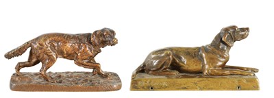 Lot 359 - FRIEDRICH GORNIK 1877-1943 AN AUSTRIAN BRONZE SCULPTURE OF A RECUMBENT HOUND