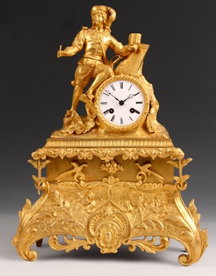 Lot 494 - A 19th Century French Gilt Brass MANTEL CLOCK...