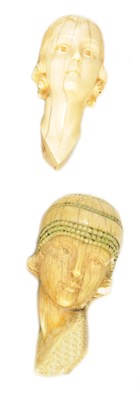 Lot 356 - TWO ART DECO IVORY HEADS PROBABLY BY CHIPARIUS AND PREISS