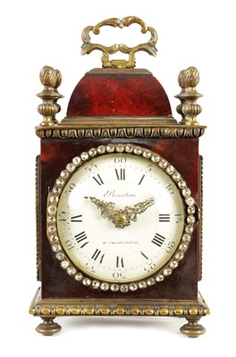 Lot 500 - A LATE 19TH CENTURY FRENCH CAST BRASS AND TORTOISESHELL MANTEL CLOCK