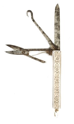 Lot 250 - A VICTORIAN BRIGHT CUT SILVER POCKET KNIFE