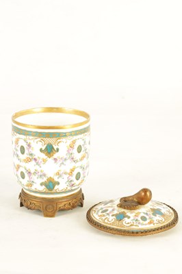 Lot 37 - A MID 18TH CENTURY ORMOLU MOUNTED SEVRES JAR AND COVER