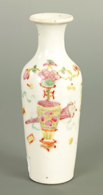 Lot 55 - AN 18TH CENTRUY MINATURE TAPERING SHOULDERED VASE