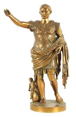 Lot 373 - A 19TH CENTURY GILT BRONZE FIGURE OF AUGUSTUS AFTER BOSCHETTI