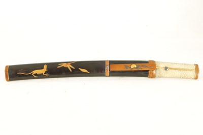 Lot 126 - A 19TH CENTURY JAPANESE LACQUERWORK AND MIXED METAL MOUNTED TANTO