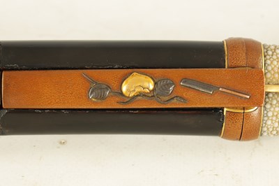 Lot 126 - A 19TH CENTURY JAPANESE LACQUERWORK AND MIXED METAL MOUNTED TANTO