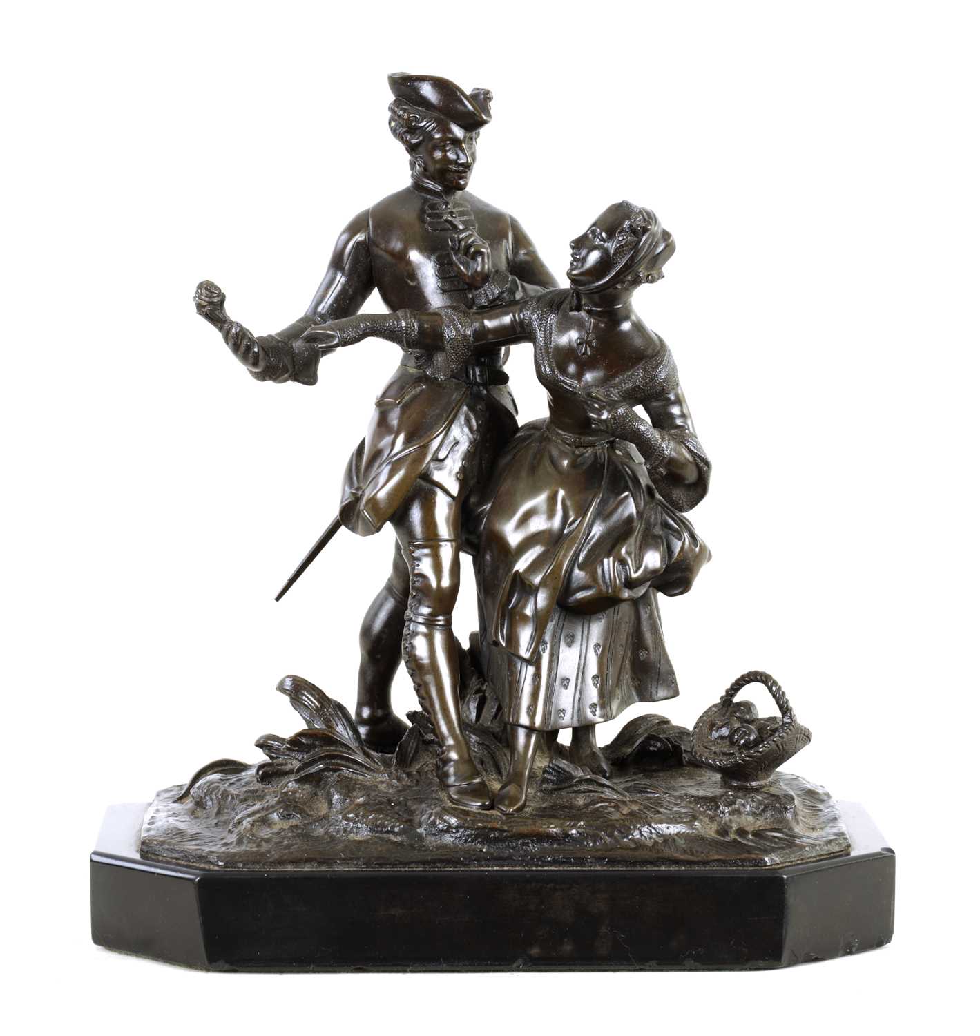 Lot 374 - A LATE 19TH CENTURY FRENCH PATINATED BRONZED SCULPTURE