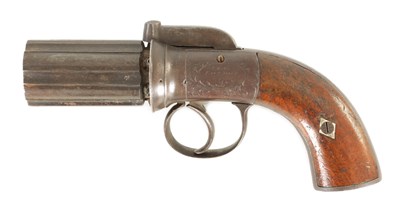 Lot 280 - EGG, LONDON. A 19TH CENTURY SIX-SHOT PEPPERBOX REVOLVER PISTOL