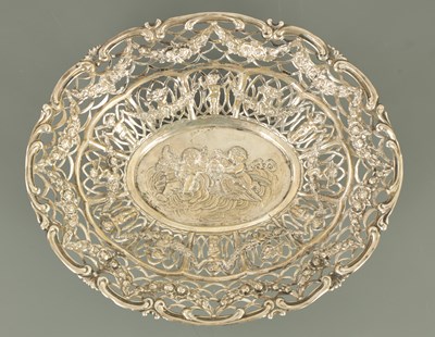 Lot 244 - A CONTINENTAL SILVER REPOUSSE AND PIERCED DISH