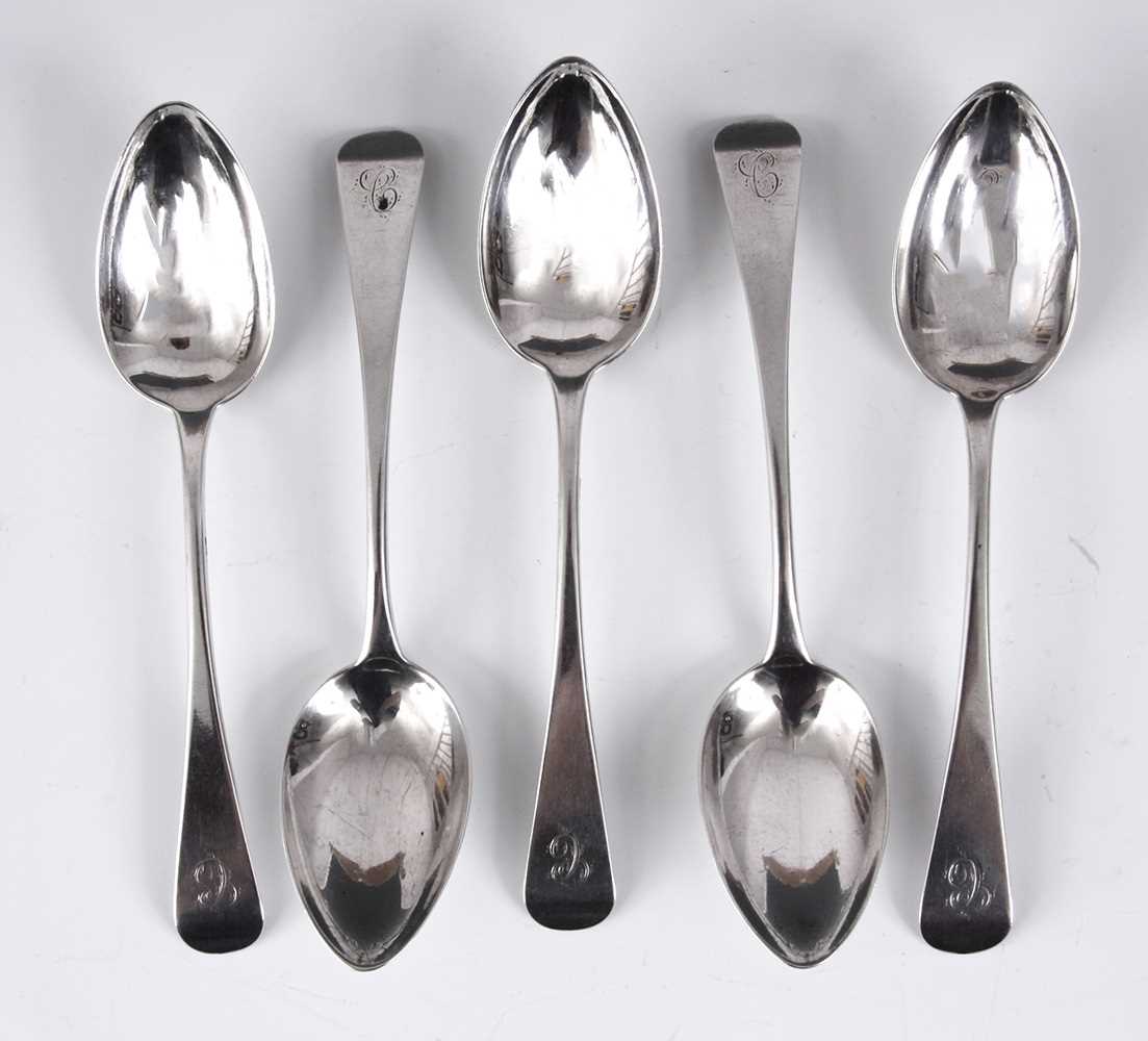 Lot 238 - FIVE REGENCY SILVER DESERT SPOONS - York 1819...