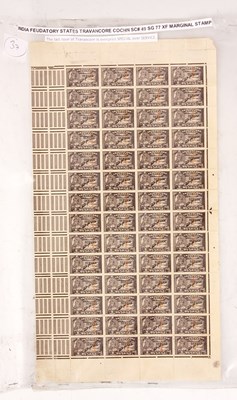 Lot 481 - A RARE FULL SHEET OF IFC TRAVACORE-COCHIN 1949...