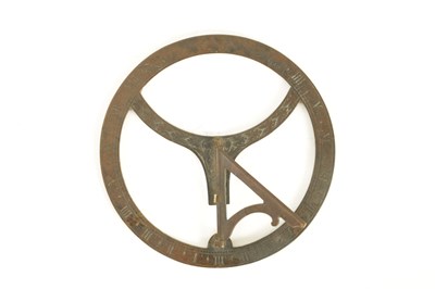 Lot 318 - A LATE 17TH/18TH CENTURY PATINATED BRASS POCKET SUNDIAL